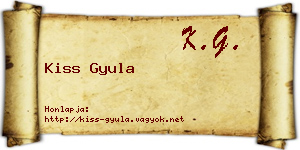Kiss Gyula névjegykártya