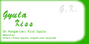 gyula kiss business card